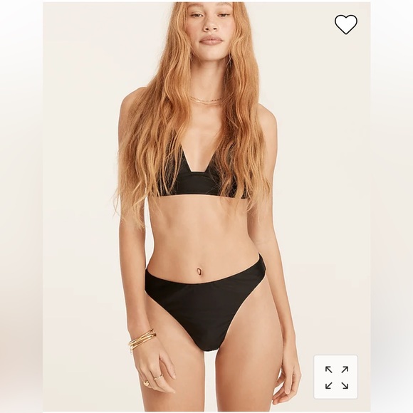 NWT J.Crew High-rise cheeky bikini bottom. Size Small, Black, Style BC126 - Picture 2 of 11